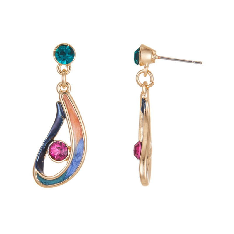 Dauphine - Boucle d'oreille tige mutlicolore