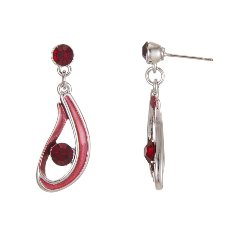 Dauphine - Boucle d'oreille tige rouge
