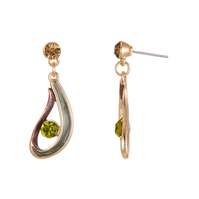 Dauphine - Boucle d'oreille tige verte