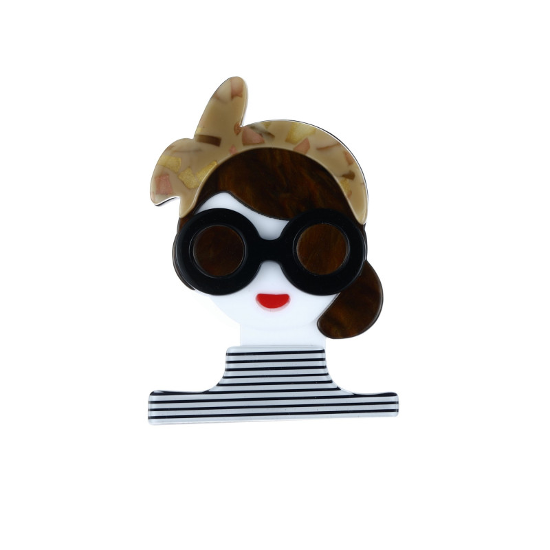 Paulien - Broche aimantée noir et blanc