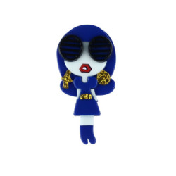 Quinta - Broche épingle bleue