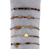 Valda - Lot de 10 bracelets acier marron