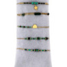 Valda - Lot de 10 bracelets acier vert
