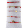 Valda - Lot de 10 bracelets acier rouge
