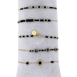 Valda - Lot de 10 bracelets acier noir
