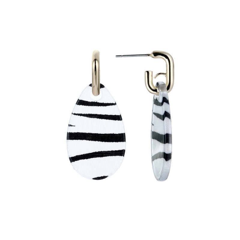 Touras - Boucle d'oreille tige zebrée