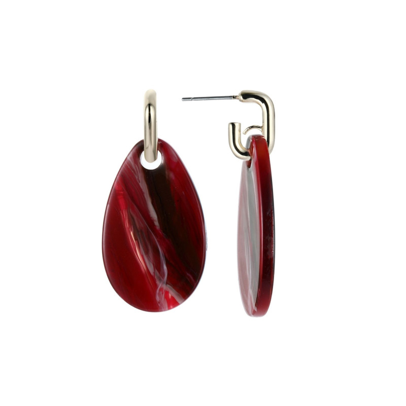 Touras - Boucle d'oreille tige rouge