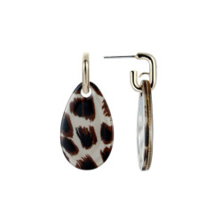 Touras - Boucle d'oreille tige léopard