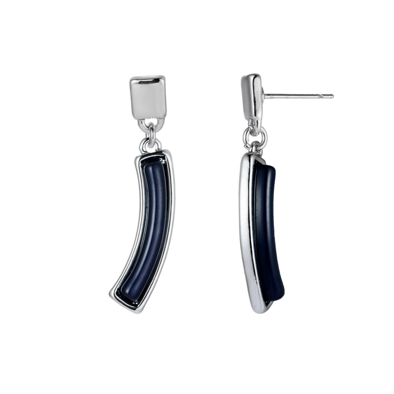 Berthilde - Boucle d'oreille tige bleue