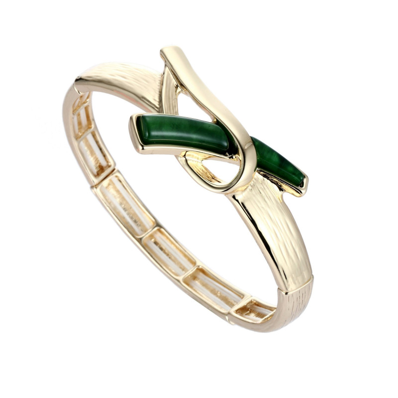 Berthilde - Bracelet élastique vert