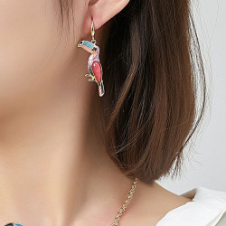 Oneida - Boucle d'oreille crochet dorée multicolore