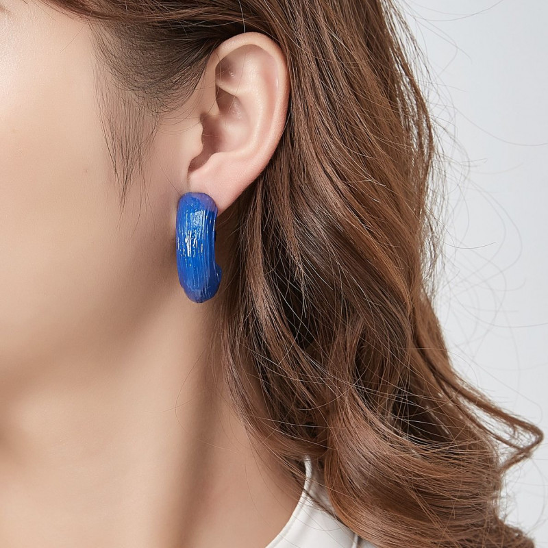 Betini Boucles d'oreilles clip bleu