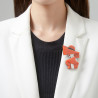 Quislaine - Broche épingle orange