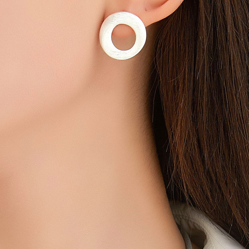 Heather - Boucle d'oreille tige argentée