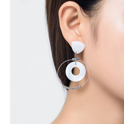 Lucya - Boucles d'oreilles tige blanc