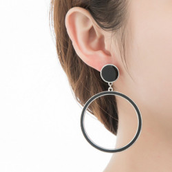 Lyanna - Boucles d'oreilles tige noir 2