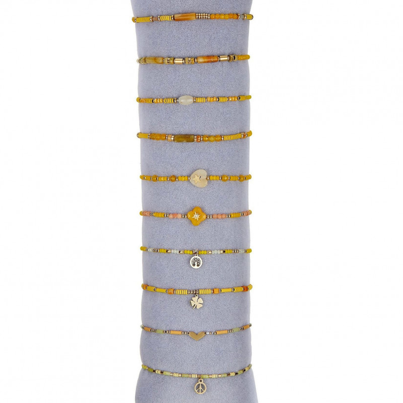 Ulricha - Lot 10 bracelets élastiques jaune