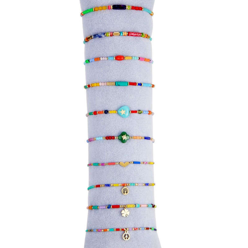 Ulricha - Lot 10 bracelets élastiques multicolore