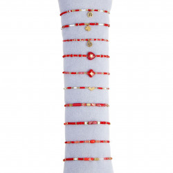 Ulricha - Lot 10 bracelets élastiques rouge