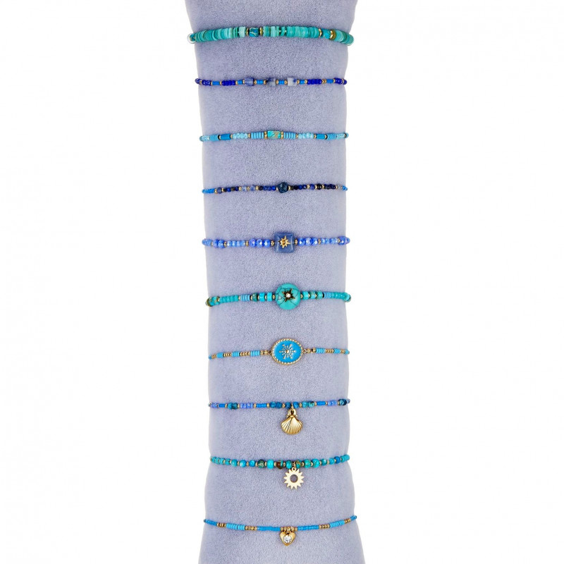 Ultima - Lot 10 bracelets élastiques bleus