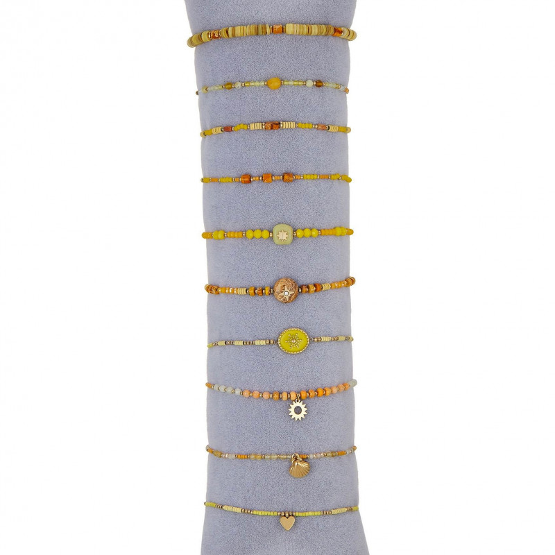 Ultima - Lot 10 bracelets élastiques jaunes
