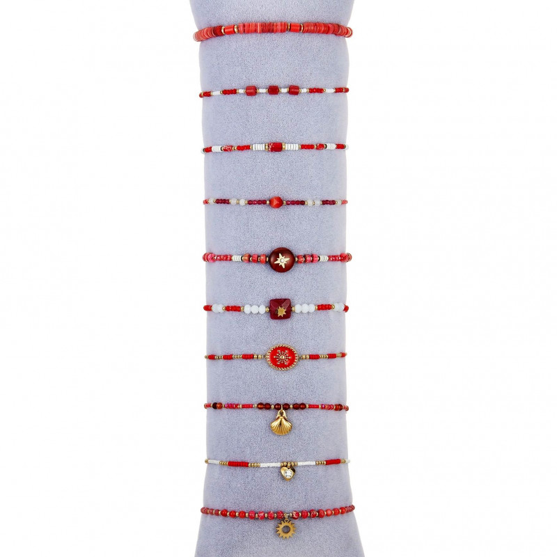 Ultima - Lot 10 bracelets élastiques rouges