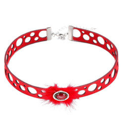 Emy - Collier Ras de cout rouge