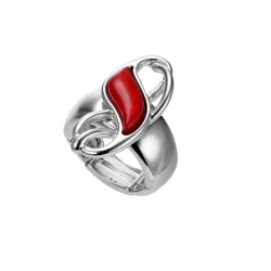 Basia - Bague élastique rouge