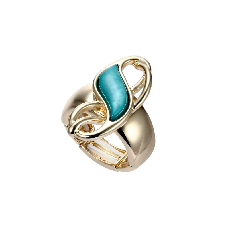 Basia - Bague élastique turquoise
