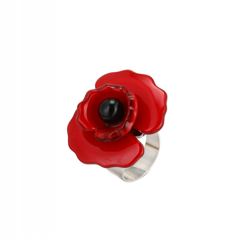 LEA - Bague réglable rouge