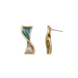 FURUTANI-Boucle d oreille dorée multicolore