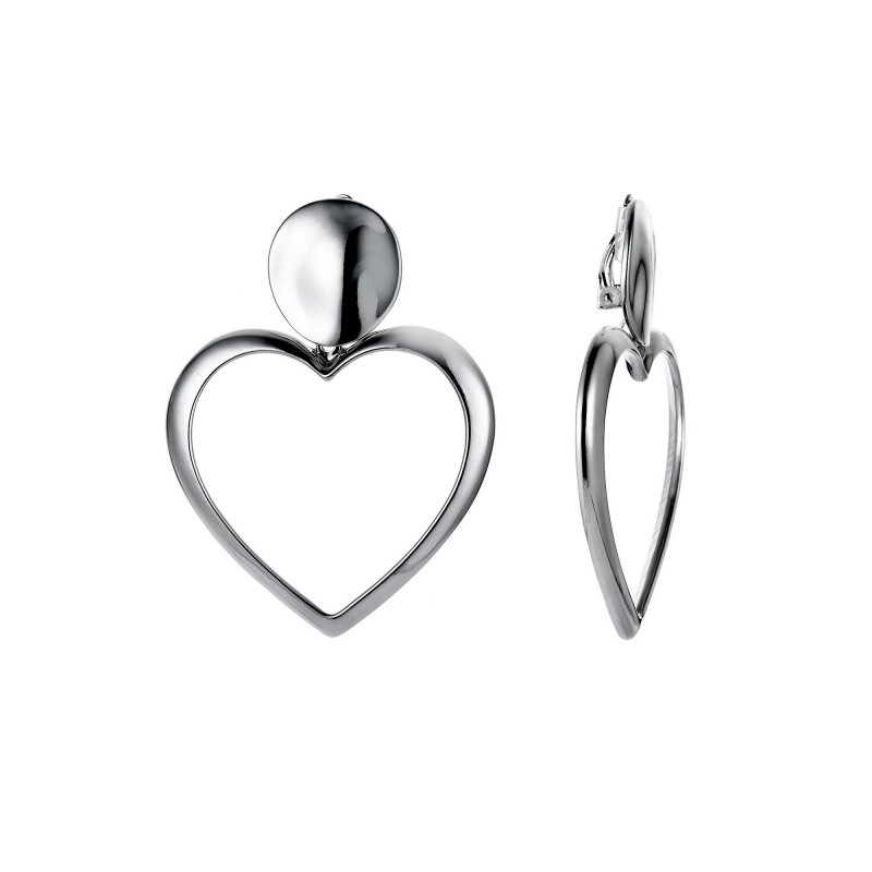 Hisako - Boucle d'oreille clip argentée