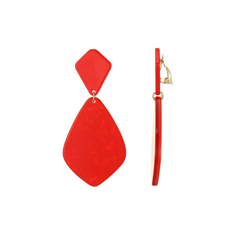 Fabrizia - Boucle d'oreille clip rouge
