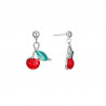 Ambre - Boucle d'oreille tige rouge