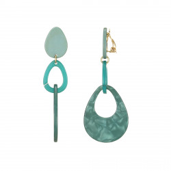Fateha - Boucle d'oreille clip vert d'eau