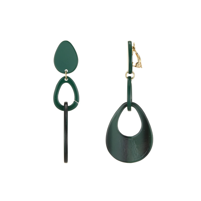 Fateha - Boucle d'oreille clip verte