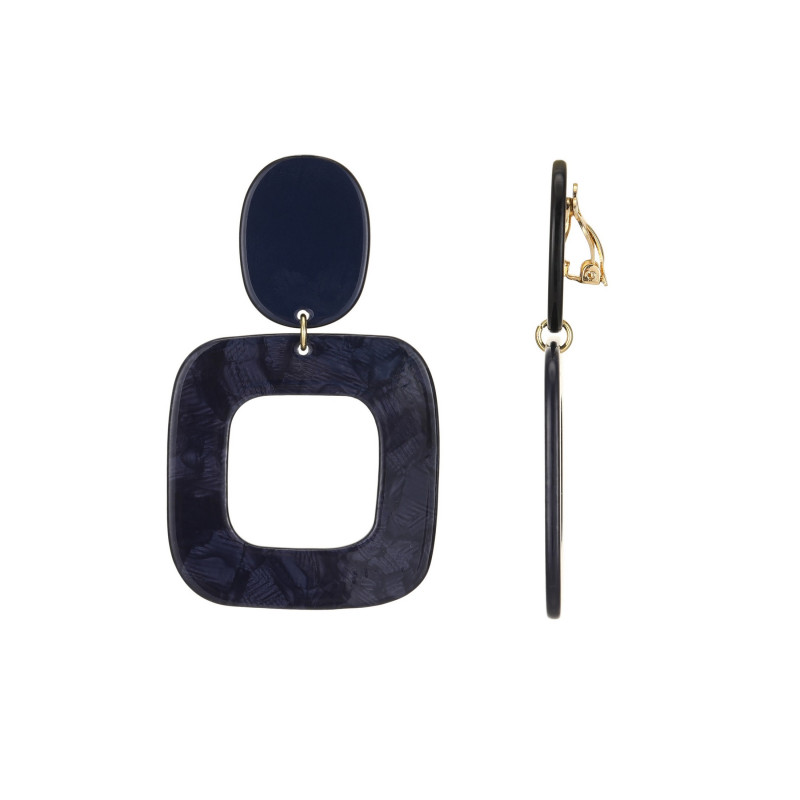 Fouma - Boucle d'oreille clip bleue marine