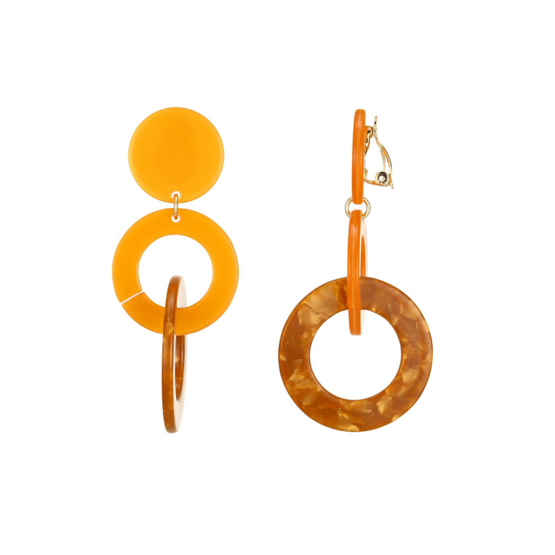 Fatet - Boucle d'oreille clip moutarde