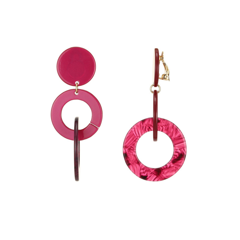 Fatet - Boucle d'oreille clip prune