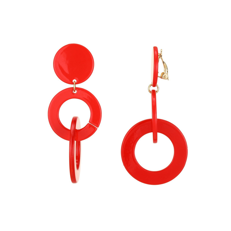 Fatet - Boucle d'oreille clip rouge