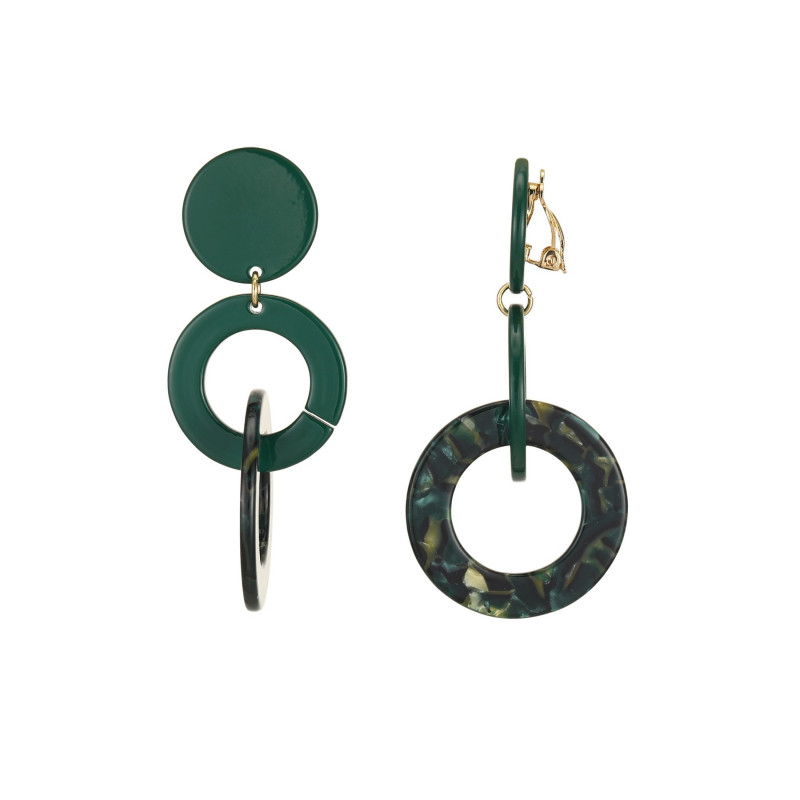 Fatet - Boucle d'oreille clip verte