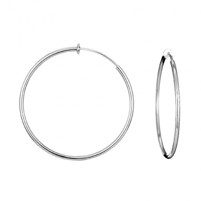 Esra6 - Boucles d'oreilles clip argenté