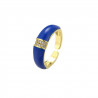 Emaillé1 - Bague T.unique bleue