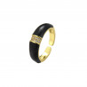 Emaillé1 - Bague T.unique noire