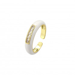 Emaillé4 - Bague réglable blanche