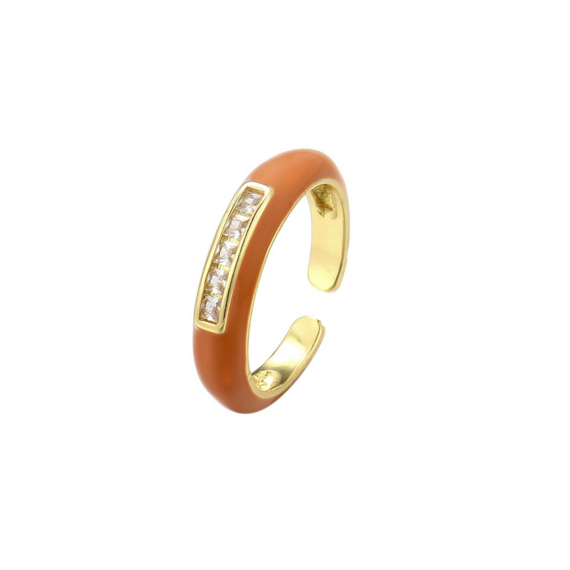 Emaillé4 - Bague réglable marron