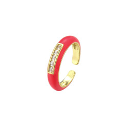 Emaillé4 - Bague réglable fuchsia