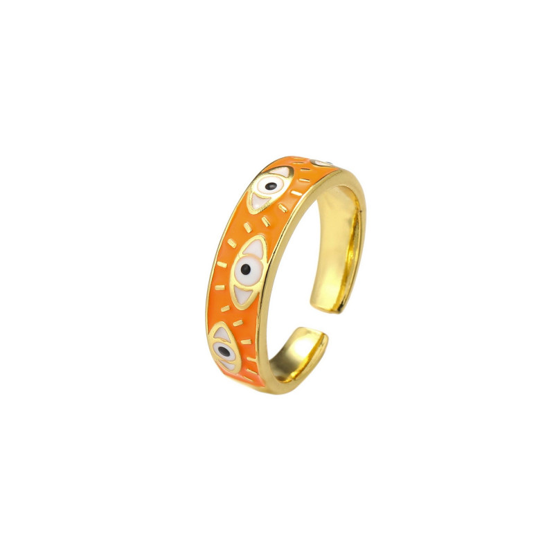 Emaillé5 - Bague réglable orange