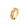 Emaillé5 - Bague réglable orange