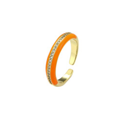 Emaillé7 - Bague réglable orange